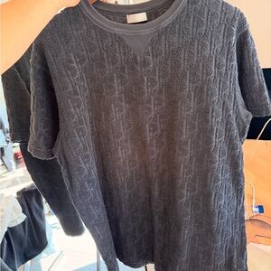 Dior Dark Gray Textured Crewneck Sweater